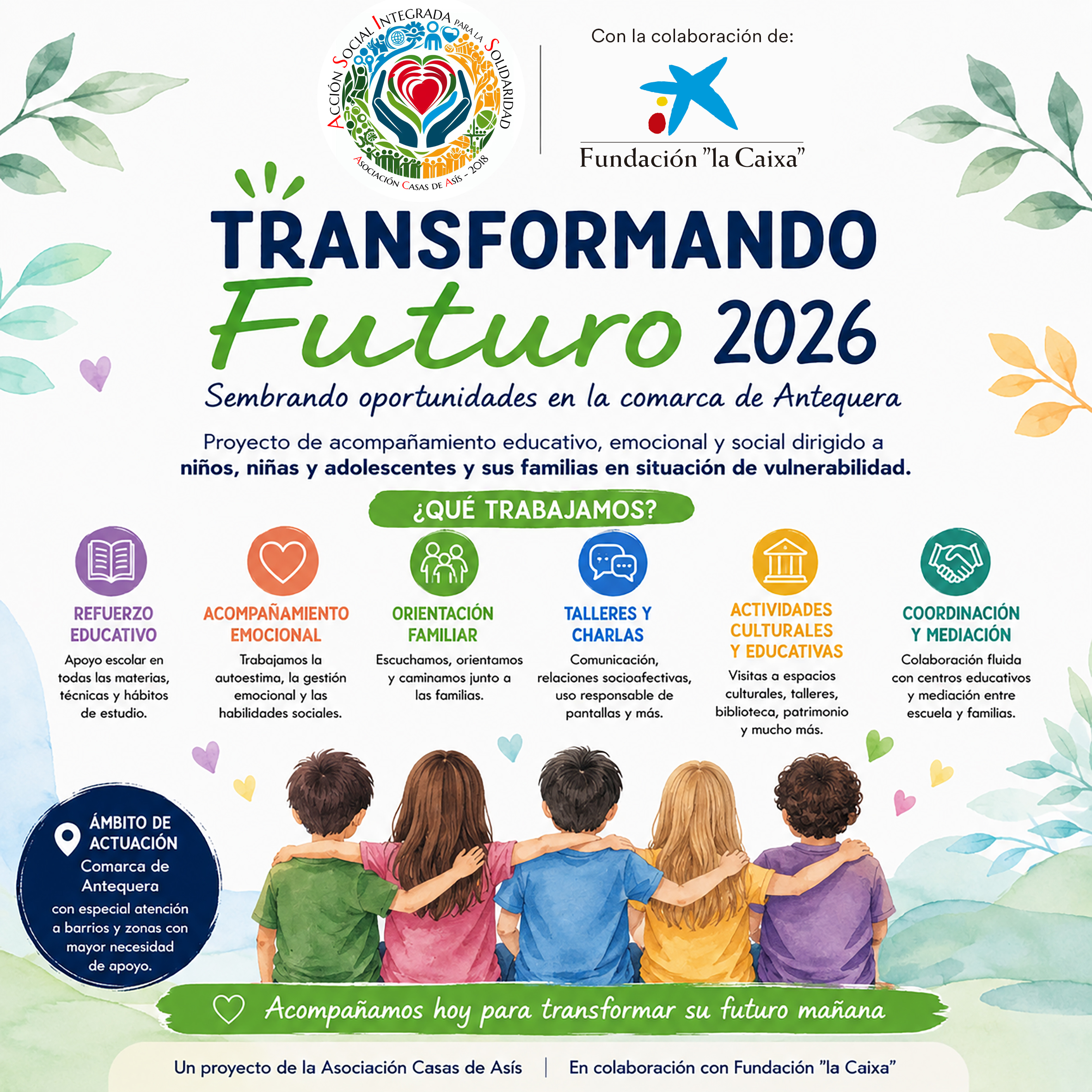 Transformando Futuro abre sus últimas plazas para el nuevo curso y amplía su atención hasta 40 menores